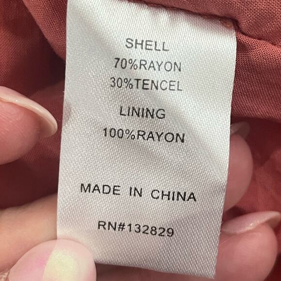 Revolve L'Academie Los Angeles Dezi Jacket Women's Small Wrap Top Blouse Rust - Picture 9 of 9